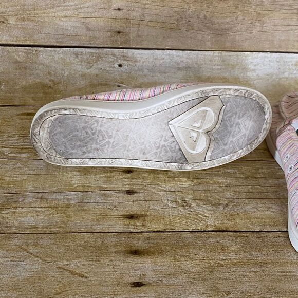 ROXY TWEED LIGHTWEIGHT CASUAL COASTAL BRIGHT COLOR SLIP ONS SIZE 5 - Picture 7 of 9